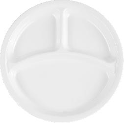 10.2" 3-compartment plate